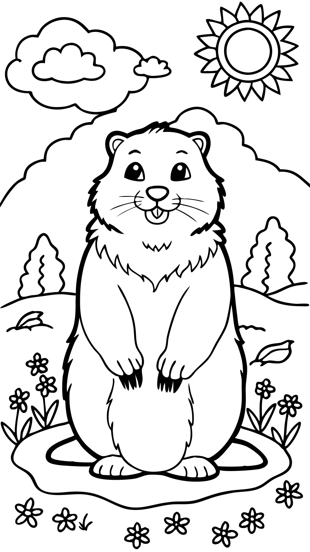 coloriages gratuits de la journée de marmotte imprimable